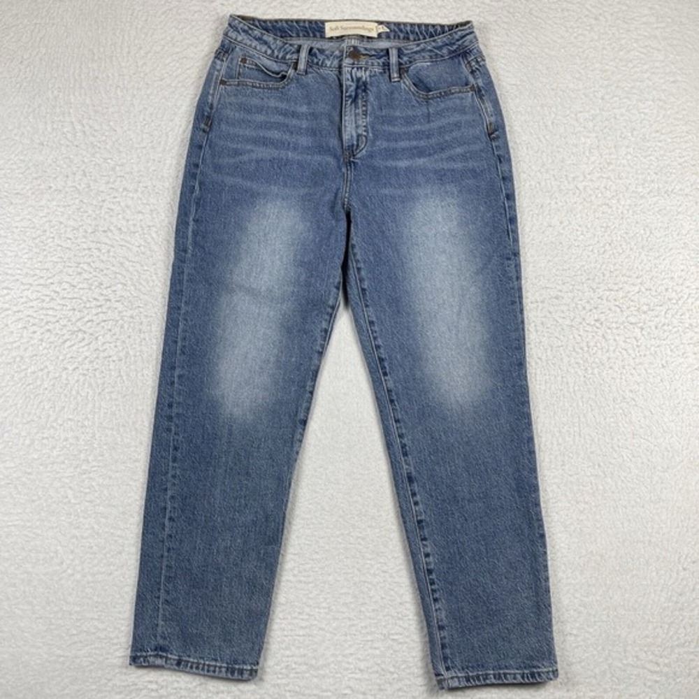 Soft Surroundings Jeans Womens 12 Blue Denim Mom Pants Western Casual High Rise